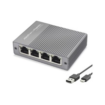 Gigabit Ethernet Hub Switch 5 Port, Type C, Güç Girişli, Gri - Hdx1414