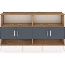 Arges Konsol 4 Raflı 4 Kapaklı 176x30x99 Çam-antrasit Çam-antrasit