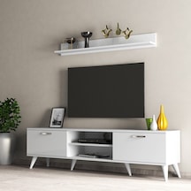 Mega 180 Lik L Raflı Tv Ünitesi Beyaz - Tvu0101