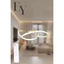 Ey Shop Eskitme Karçiçeği Model 3 Renk Led Kumandalı Avize Eskitme Gold