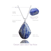 Erilsa Sertifikalı Gerçek Piramit Model Lapis Lazuli Taşı Kolye Çok Renkli
