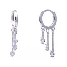 Sallantılı Zirkon Taşlı Shakira Model 925 Ayar Gümüş Kadın küpe