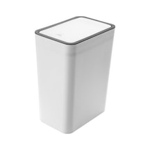 Ev Çöp Kutuları Kapalı Büyük Kapasiteli Kokusuz Pres Üstlü Plastik Çöp Kutusu Ev İçin Beyaz