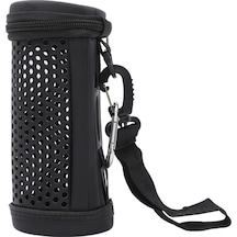 Youmex Jbl Flip5 İçin Siyah Eva+pu Deri Sert Taşıma Kılıfı - Dizgin Ve Dağ İçi Kanca İle Ses Geçirgen Delikli Tasarım