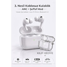 Air Pro3 ANC 2026 Dokunmatik Premium Bluetooth Kulaklık - Aktif Gürültü Engelleme, HD Ses, Şeffaf Mod, Tüm Telefonlarla Uyumlu