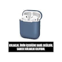 Apple Airpods 1.nesil 2.nesil İle Uyumlu Silikon Kılıf Lacivert