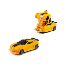 Robota Dönüşen Araba Transformers Sarı Işıklı Sesli 15 Cm