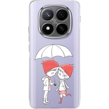Xiaomi Redmi Note 14 Pro Plus İle Uyumlu Aşk Baskılı Tasarım Kamera Korumalı Şeffaf Kılıf Şeffaf