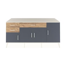Kronos Konsol 3 Raflı 3 Çekmeceli 4 Kapaklı 176x59x83 Aytaşı-antrasit/çam Antrasit/çam
