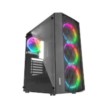 Everest Bumpy, Mesh, 600w, 4x12cm Rgb Fan, Temperli Cam Yan Panel, Atx, Gamıng Kasa