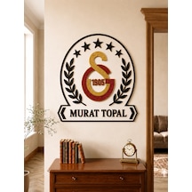 Galatasaray Gs Taş İşlemeli Ahşap Duvar Dekoru 40x40 Cm 6 Mm