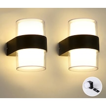 2 Adet Duvar Led Lamba 12w Gün Işık3200k Bahçe Teras Iç&dış Mekan Gün Işığı