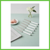 Bezos 6 Lı Paslanmaz Çelik Yemek Bıçağı Seti Beyaz Saplı 15 Cm Dmc