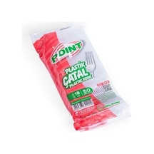 Point Plastik Lüx Şeffaf Çatal - 18 Cm. - 3.2 Gr. - 50 Adetlik 3 Paket Şeffaf