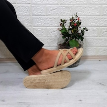 Brn 302 Vizon Ahtapot Hasırlı Kaymaz Kadın Terliği 001