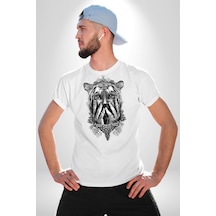 Yarım İnsan Yarım Leopar Mutant Leopar Kral Unisex Unisex Beyaz Organik Baskılı T-shirt Penye Yüksek Kalite Beyaz