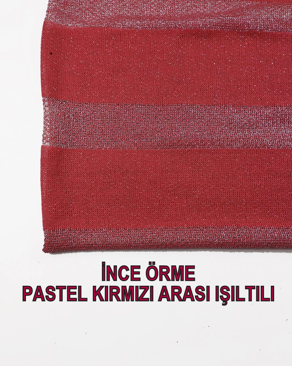 Kırmızı Lame İnce Örmeen: 180 Cm-2642 Renkli
