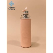 H2o Deri Kılıflı Cam Matara 500 Ml Pembe