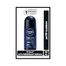 Men Erkek Roll-on Deodorant Deep Dimension Aktif Karbon 50ml, 72 Saat Anti-perspirant Ter Koruması