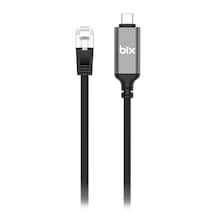 Bix C6c01 Usb-c & Rj45 1000mbps Gigabit Ethernet Dönüştürücü Cat6 Kablo 1 Metre Thunderbolt 3/4/5 Uyumlu