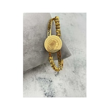 Tura Baskılı Çelik Kelepçe Bileklik Gold - 662199224 Gold