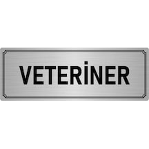 Metal Yönlendirme Levhası, Departman Kapı İsimliği Veteriner 10x20 cm Gümüş Renk