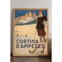 Cortina Doğal Ahşap Çerçeveli Poster, Dekoratif Seyahat Duvar Tablosu