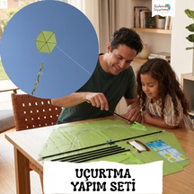 Uçurtma Yapım Seti / Naylon Altıgen / Plastik Çıtalı / Yeşil