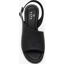 N Napa Shoe Np.1573.siyah.deri Sandalet