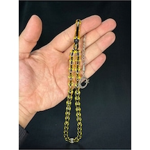 Toz Kehribar Tesbihsarı Sürmeli Beyzi Kesim 12mmx8mm T-695