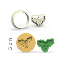 Yılbaşı Yaprak Kurabiye, Bisküvi, Kolye Ucu, Mühür Kalıp Seti - 5 Cm