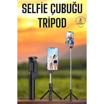 Flzdgnkr Selfie Çubuğu Tripod Kumandalı Telefon Tutucu Siyah