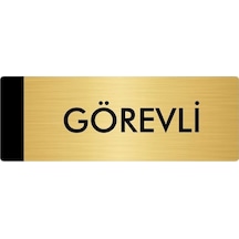 Metal Yönlendirme Levhası, Departman Kapı Isimliği Görevli 5x20 Cm Altın Renk