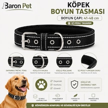 Pedli Köpek Boyun Tasması 41-48 Cm 2 Cm İçi Pedli Metal Tokalı D Halkalı - Siyah Çok Renkli