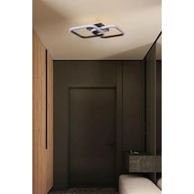 Selinay Modern Tasarım Kahverengi Renk Salon Mutfak Hol Beyaz Ledli 2 Li Led Avize Kahverengi