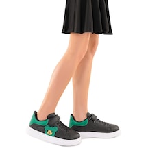 Kiko Kids Artela Cırtlı Kız Çocuk Günlük Spor Ayakkabı Siyah - Yeşil