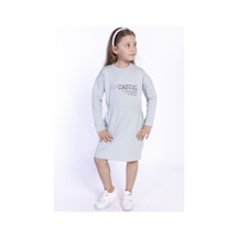 Toontoy Kız Çocuk Baskılı Elbise Yeşil