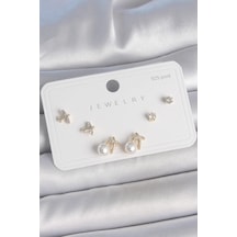 Mey İthalat Pirinç Gold Renk Zirkon Taşlı Kelebek Model İnci Detay 925 Ayar Gümüş Çivi Kadın Küpe Seti - Özel Seri Meyeb680f7b00e97bf9cbe30187c6 altın
