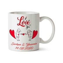 I Love You Sevgililer Günü Kupa Bardak Çok Renkli