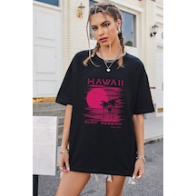 Unisex Surf Session Tasarım Tshirt Siyah