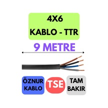 Öznur 4x6 Ttr Kablo Metre Seçenekli Siyah - 9 Metre
