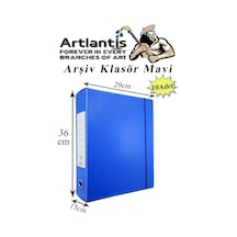 Mavi Arşiv Ve Proje Kutusu 29x36x15cm 10 Adet Arşiv Klasörü Lastikli Plastik Arşiv Klasörü Büro Okul Sınıf