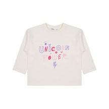 Civil Girls Unicorn Power Baskılı 2-5 Yaş Sweatshirt - Ekru