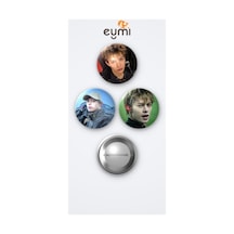 Cortis Kpop Grubu James 3'lü Metal Rozet Seti 58mm İğneli Buton Çanta Yaka Rozeti Çok Renkli