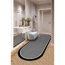 West Home Makinede Yıkanabilir Kaymaz Taban Leke Tutmaz Oval Modern Yolluk Ev Dekorasyonu İçin Gri Kesme Yolluk Wh478 Grey Oval Yolluk