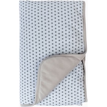 Boumini Kışlık Bebek Battaniyesi Çift Taraflı Pamuk Elyaf Dolgulu Mavi - Beyaz Mavi