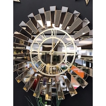 Piyano Aynalı Saat Gold 60 CM