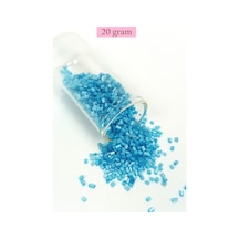 Kesme Cam Boncuk 2mm - 20 Gram - Mat Mavi -bnc338