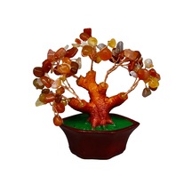 Karnelyan Doğal Taşlı Bonsai Hayat Ağacı Enerji, Tutku Ve Motiv