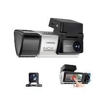 Inox X603 2k 3 Kameralı Araç Kamerası Dashcam - Ön + İç + Arka, Wi-fi, Dokunmatik Ekran